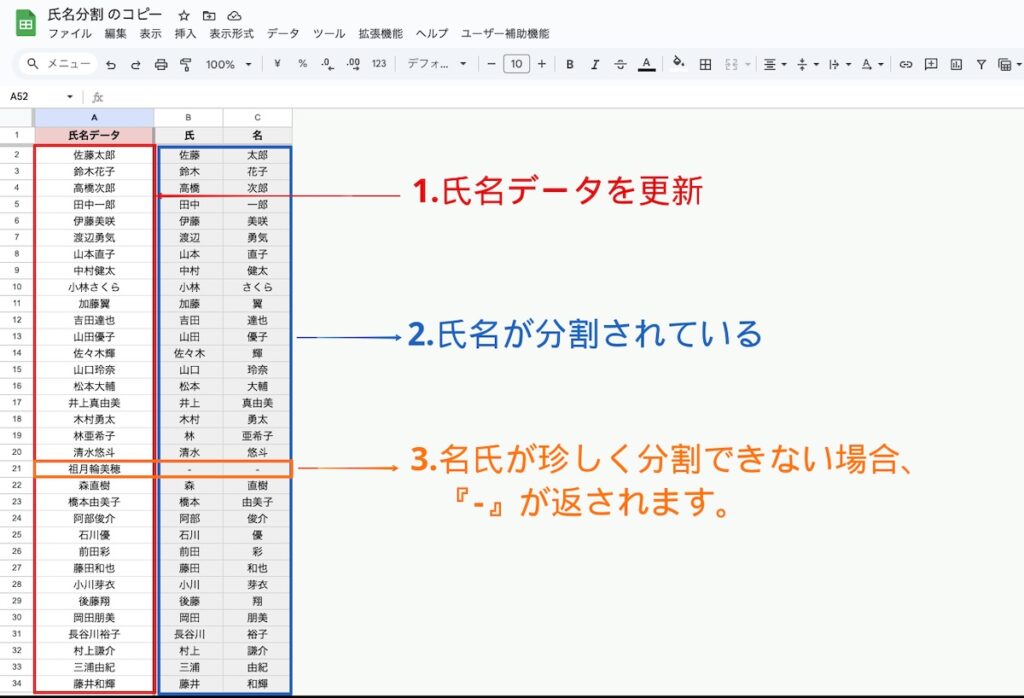 氏名データのクレンジング方法の解説